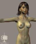Virtual 3d modelo desnuda chica